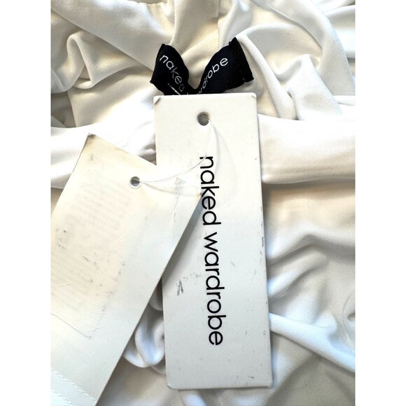 Naked Wardrobe Hourglass Drama Shoulder Rushed Size XL High Neck Top Blouse NWT - Picture 5 of 11